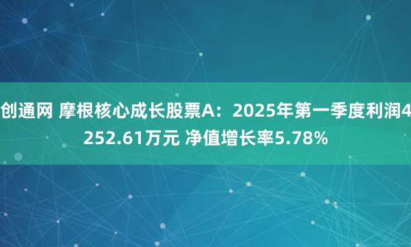 创通网 摩根核心成长股票A：2025年第一季度利润4252.61万元 净值增长率5.78%
